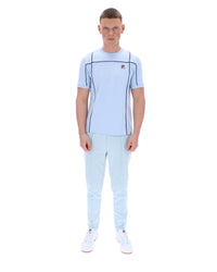 Displays a model wearing the Skyway 'FILA' branded Terri T-Shirt with Contrast Piping
