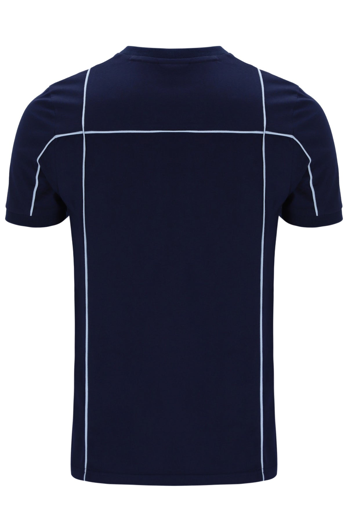 Displays the Navy 'Fila' Terri T-Shirt with Contrast Piping