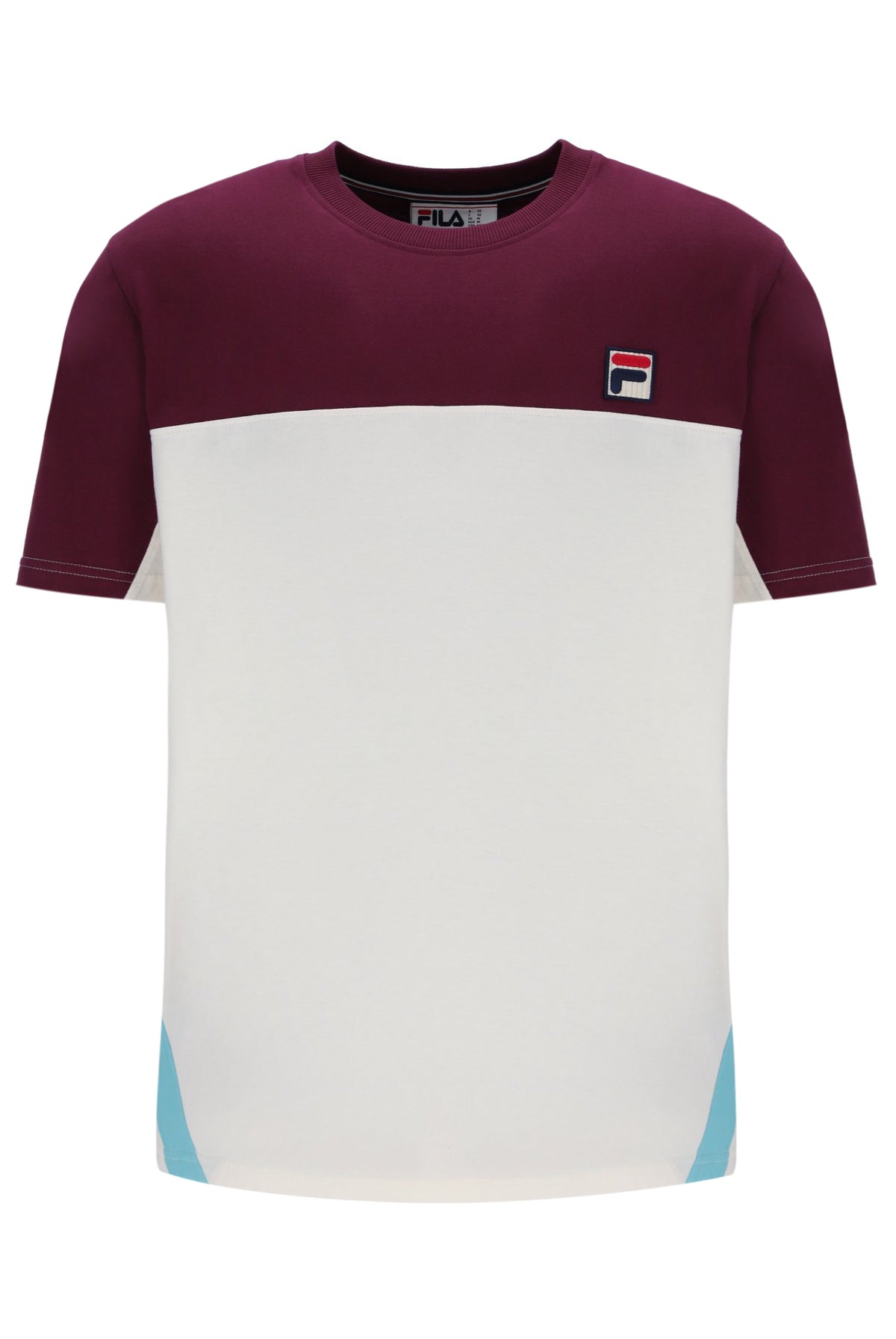 Displays the Fig Tiebreaker 'FILA' branded Colour Block T-Shirt