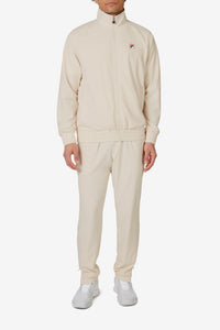Beige Tennis Woven Court Track Top
