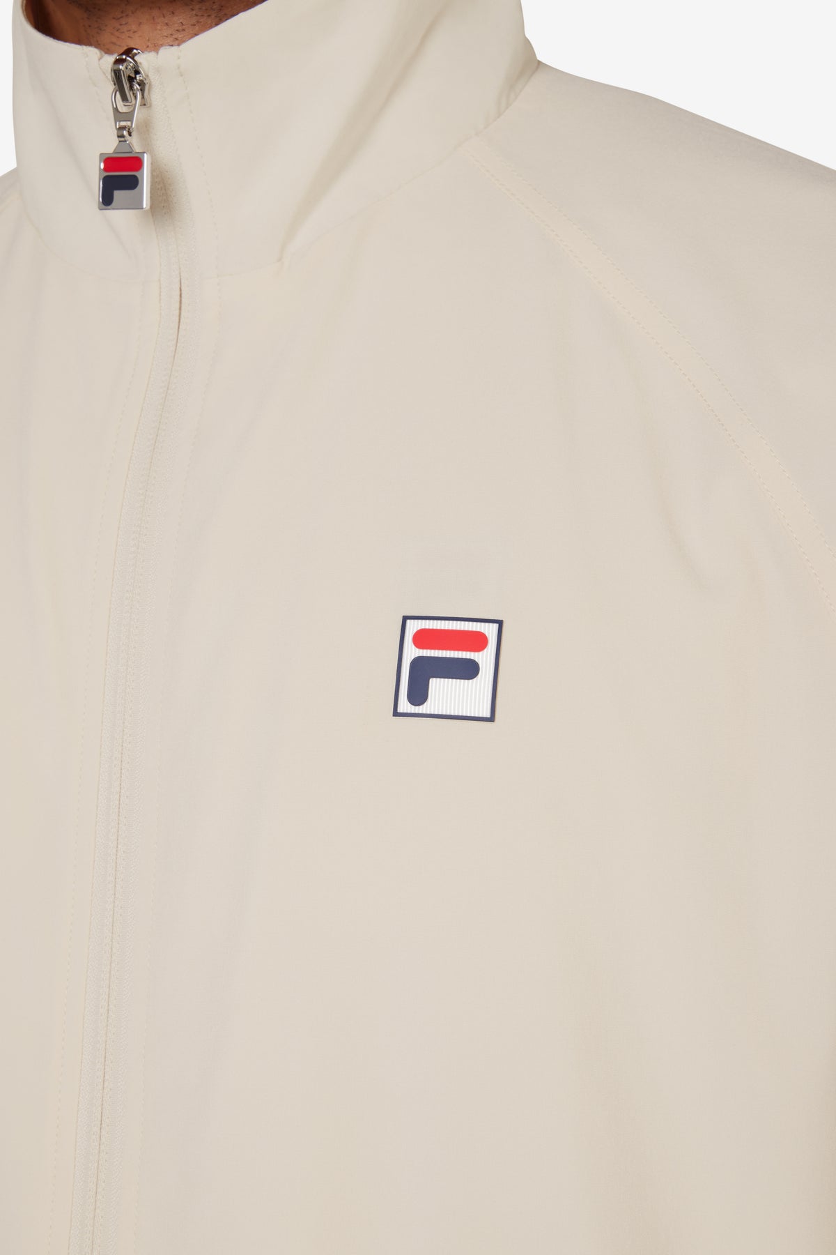 Beige Tennis Woven Court Track Top