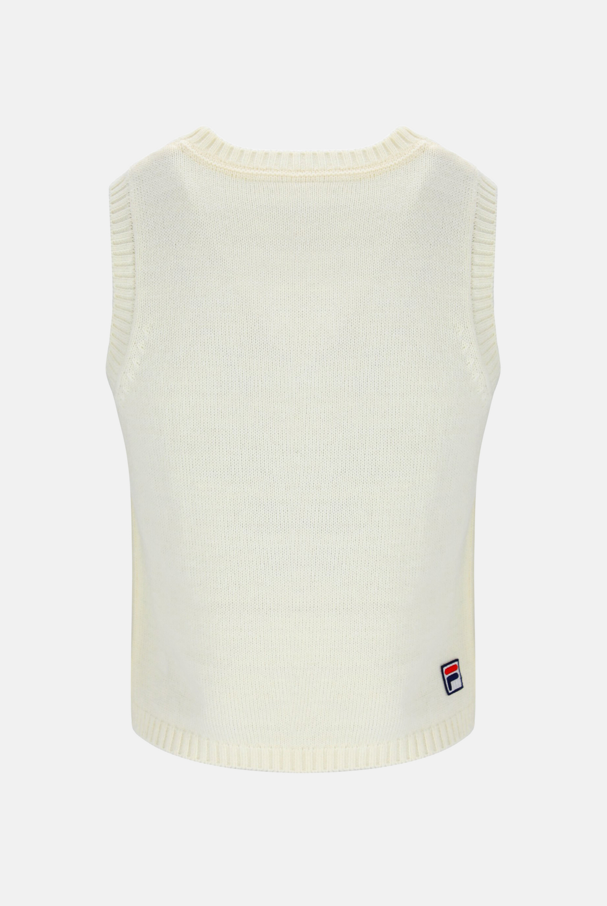 Off White Cropped Knit Vest