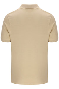 Beige polo shirt on a white background