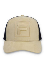 Turo Large F-Box Tonal Embroidered Suede Mesh-Back Cap