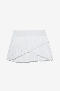 White Asymmetrical Pleated Tennis Skort