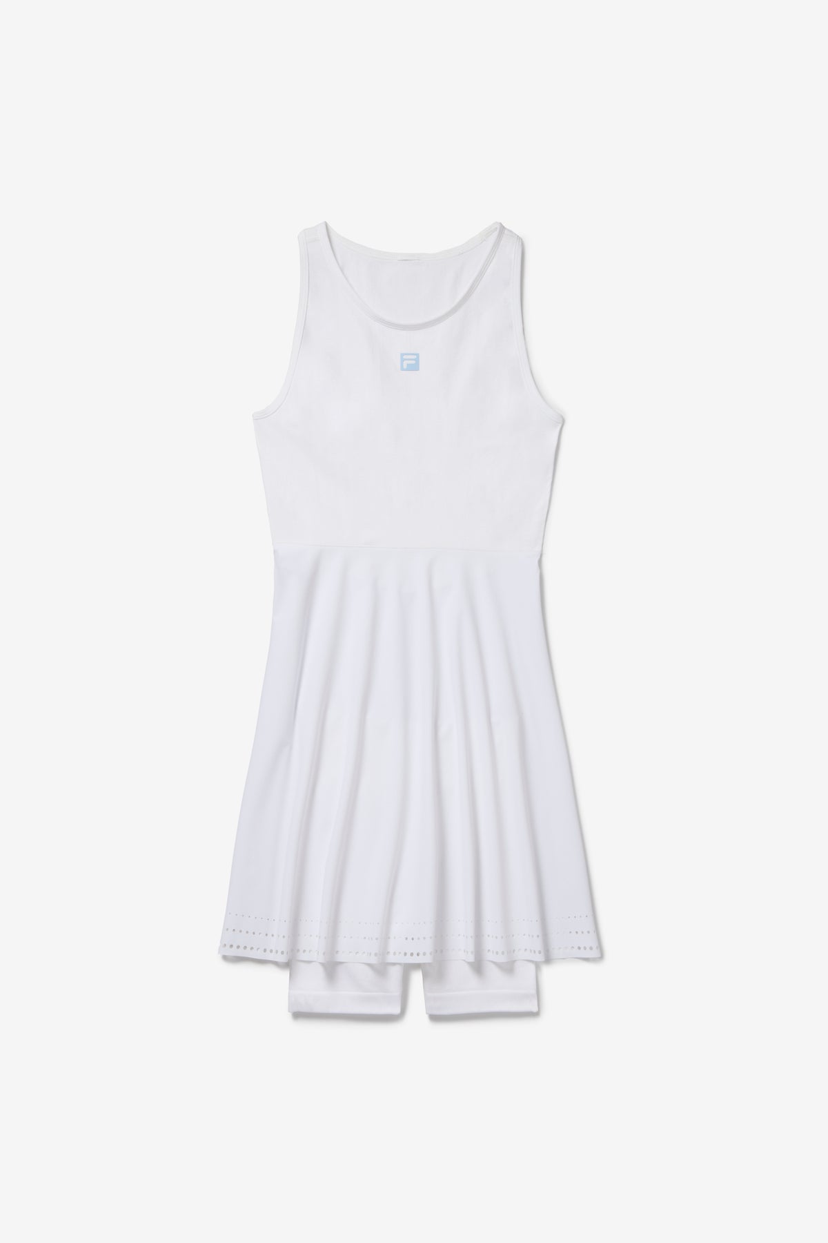 Displays the White 'FILA' branded Center Court Seamless Dress