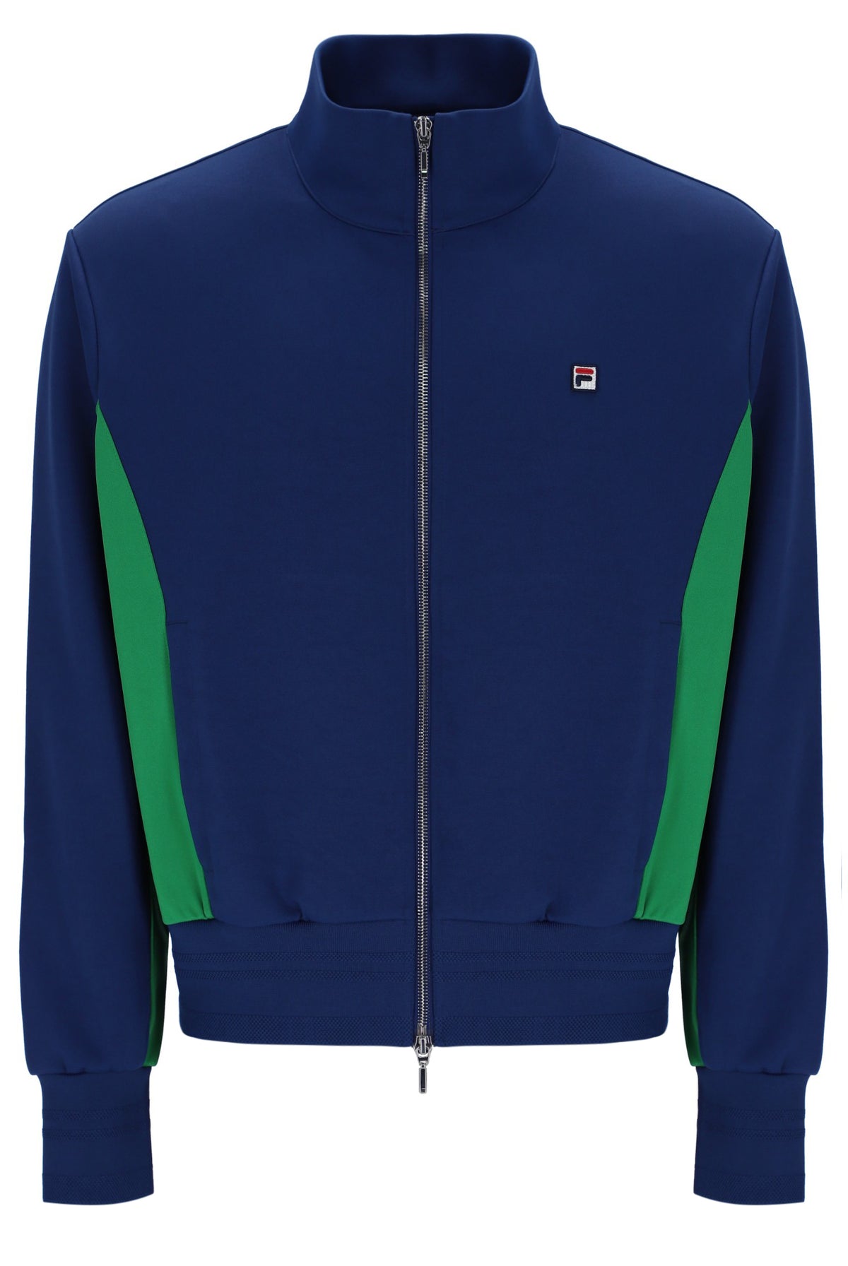 Displays the Navy 'FILA' branded Ventisei Jacket