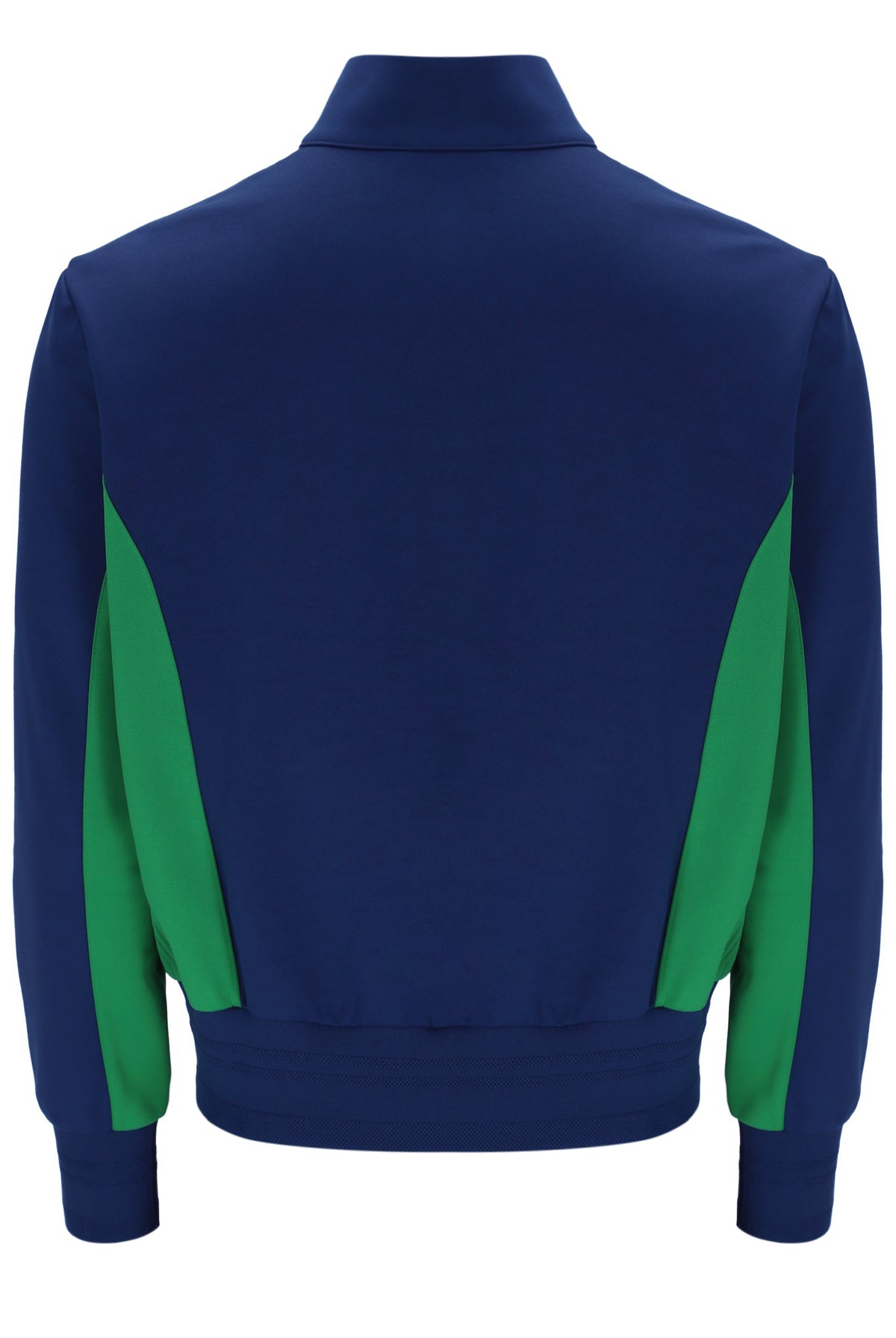 Displays a model wearing the Navy 'FILA' branded Ventisei Jacket