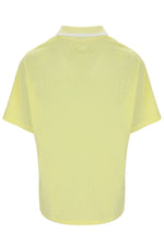 Yellow textured polo shirt on a white background