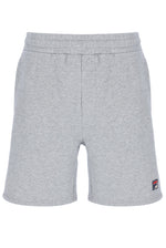 A pair of light grey marl Vico fleece shorts by FILA, featuring an elasticated waistband with an adjustable drawstring and side pockets.
