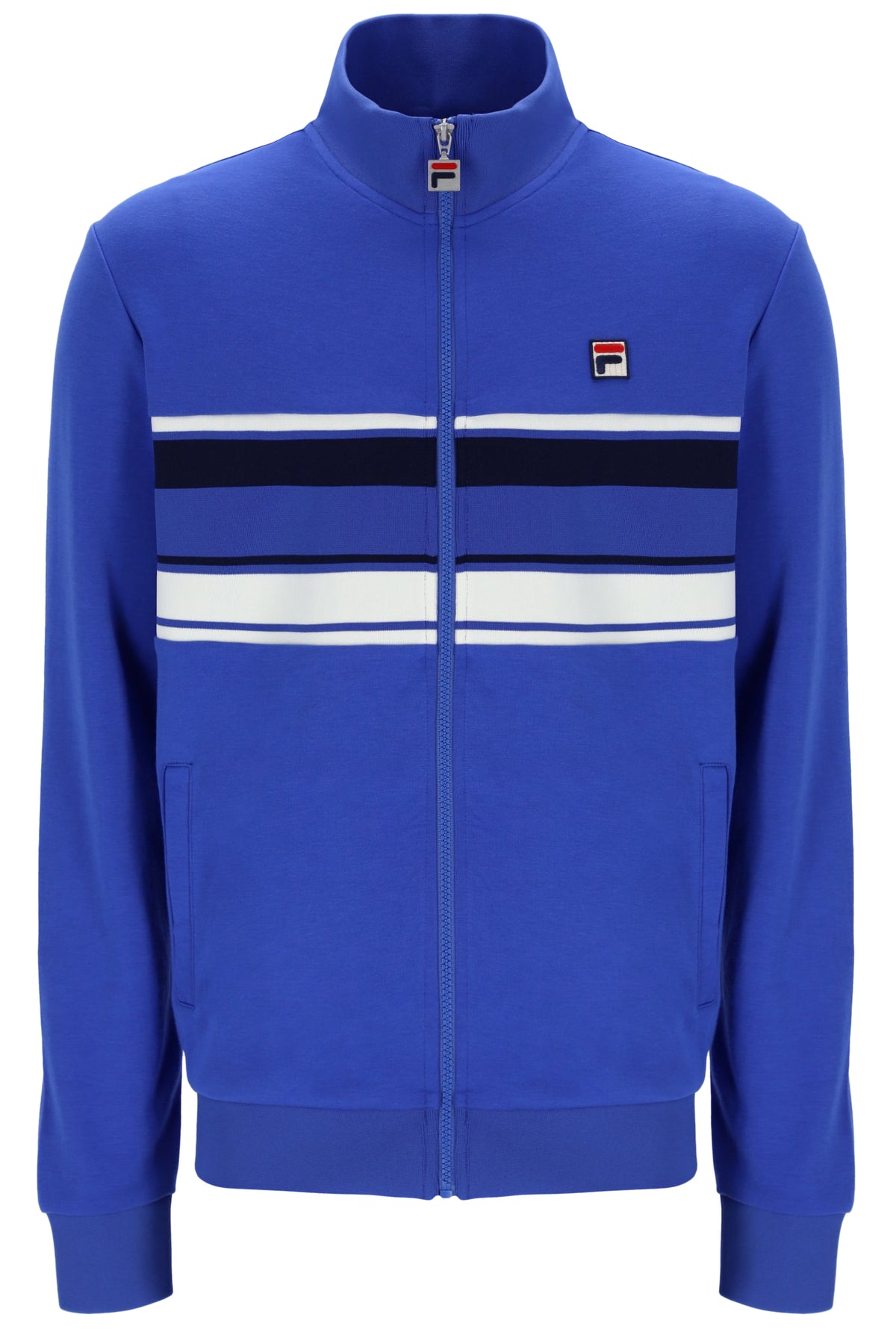 Displays the Dazzling Blue 'FILA' branded Vinnie Track Top