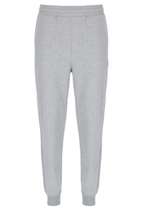 Displays the Grey Marl 'FILA' branded Visconti Tipped Cuff Track Pant