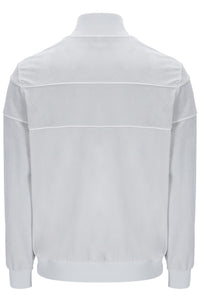 Displays the Dawn Blue 'FILA' branded Vittorio Velour Track Top
