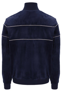 Displays the Navy 'Fila' branded Vittorio Velour Track Top
