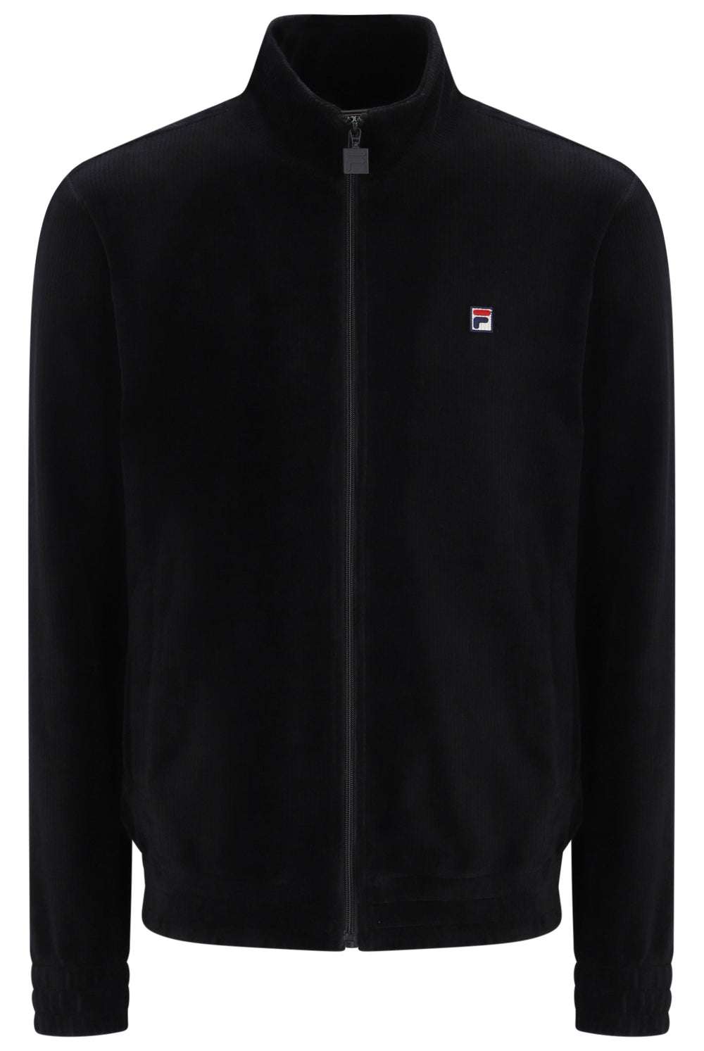 Displays the Black 'FILA' branded Walter Corduroy Jacket