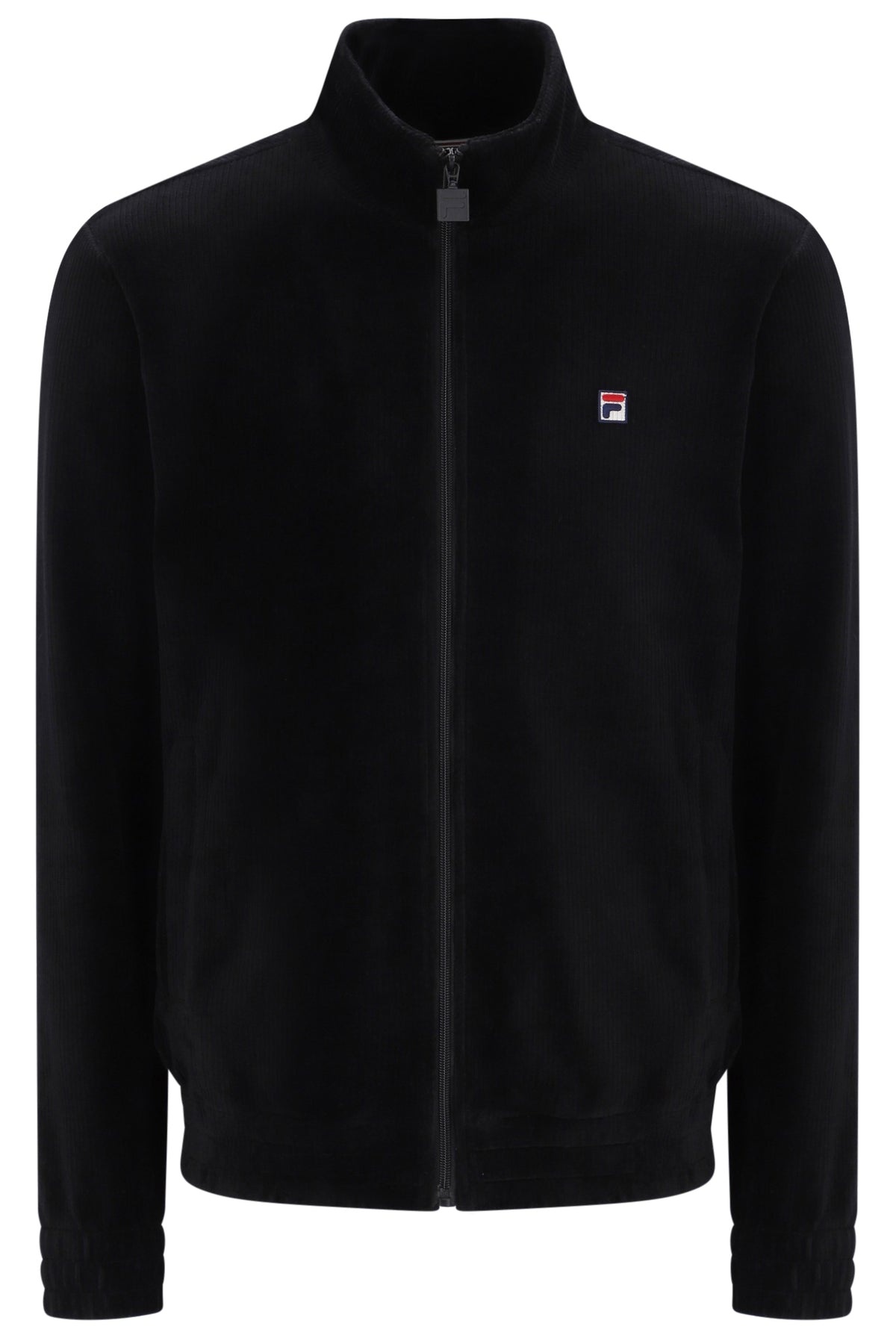 Displays the Black 'FILA' branded Walter Corduroy Jacket