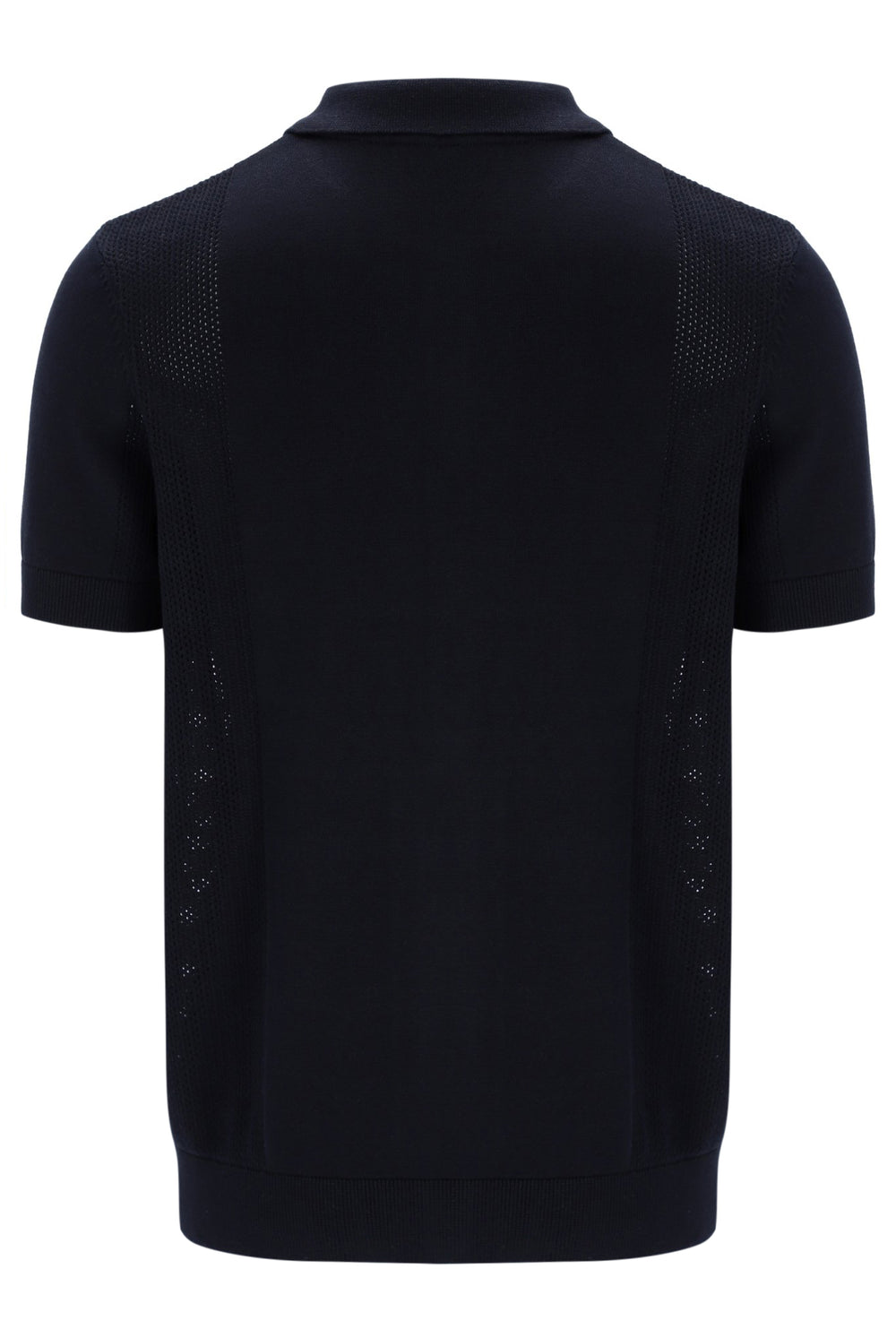 Walter Open Knit Pointelle Panel Polo