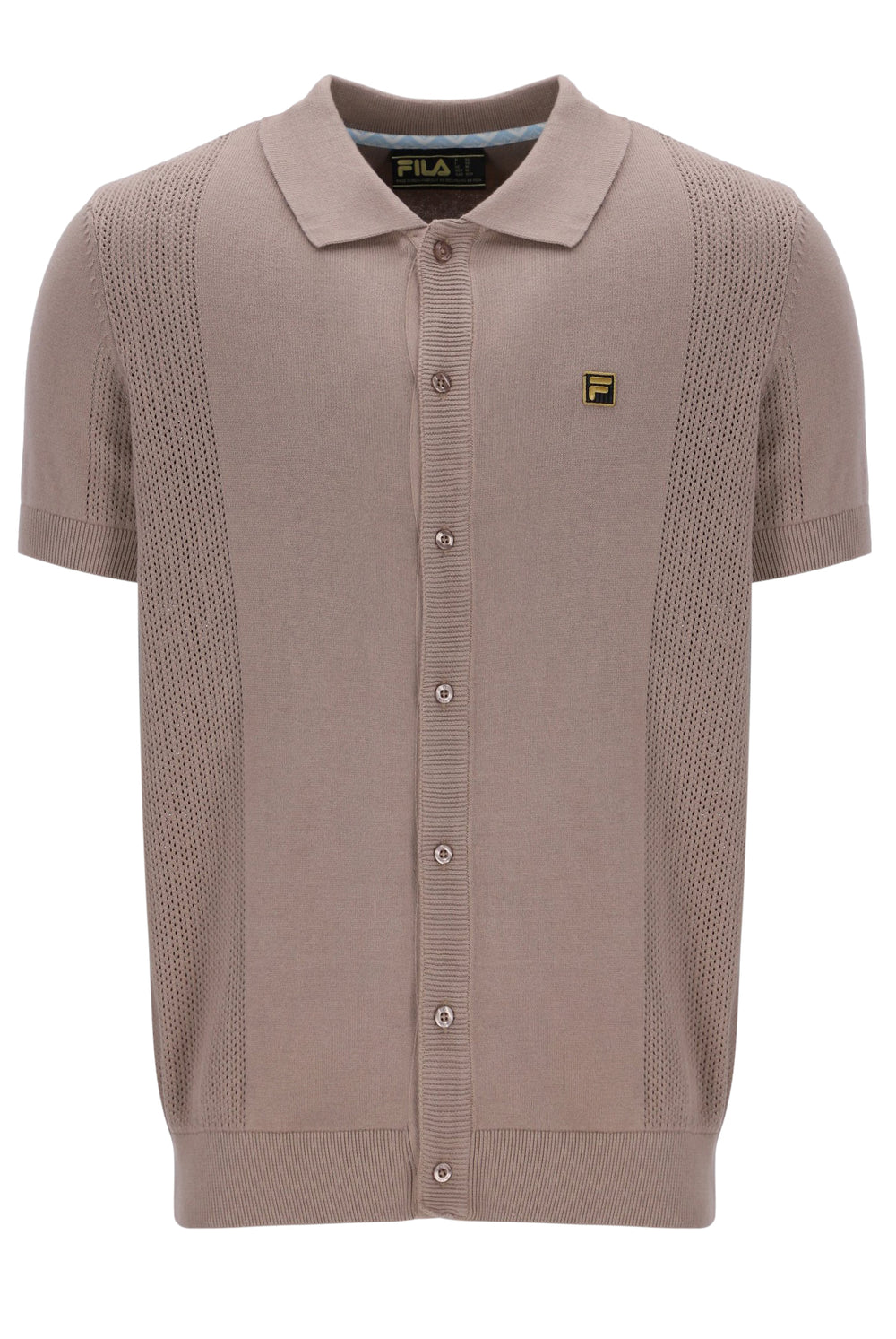 Walter Open Knit Pointelle Panel Polo