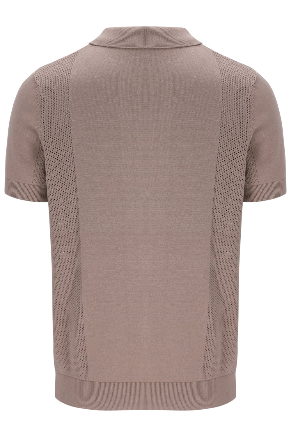 Walter Open Knit Pointelle Panel Polo