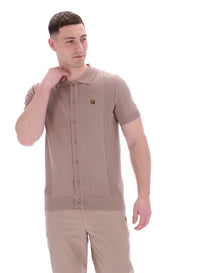 Walter Open Knit Pointelle Panel Polo