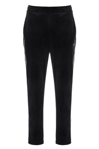 Black Wella Straight Leg Velour Pants