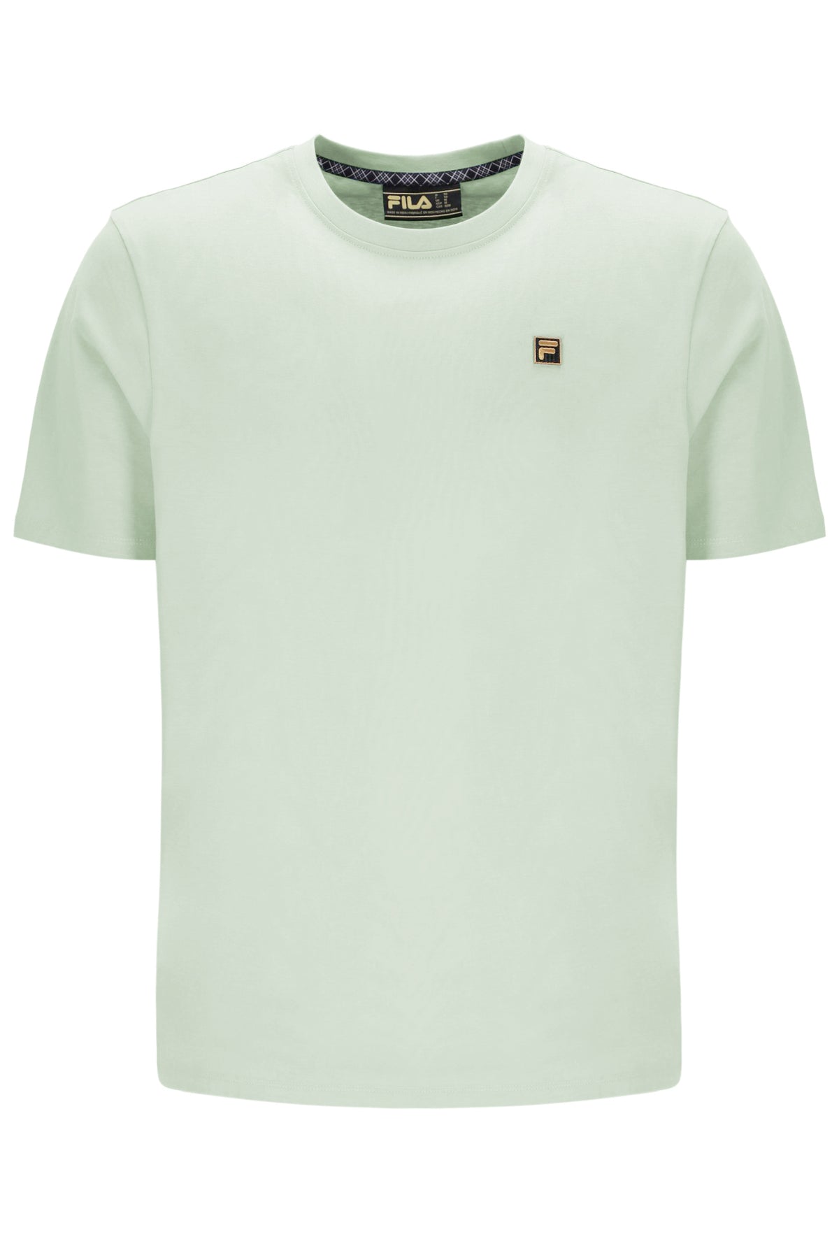 Light green t-shirt with Fila logo on a white background