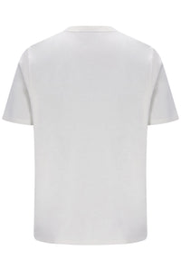 A plain white short-sleeve crewneck t-shirt shown from the back, photographed against a solid white background.