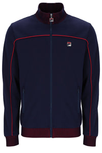 Displays the Navy 'FILA' branded Zayn Track Top
