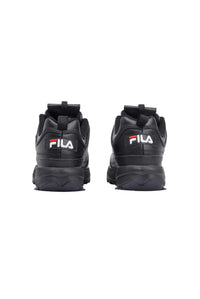 A pair of black Disruptor 2 Premium trainers with FILA branding on the side.