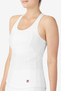 White Whiteline Tennis Pro Racerback Tank