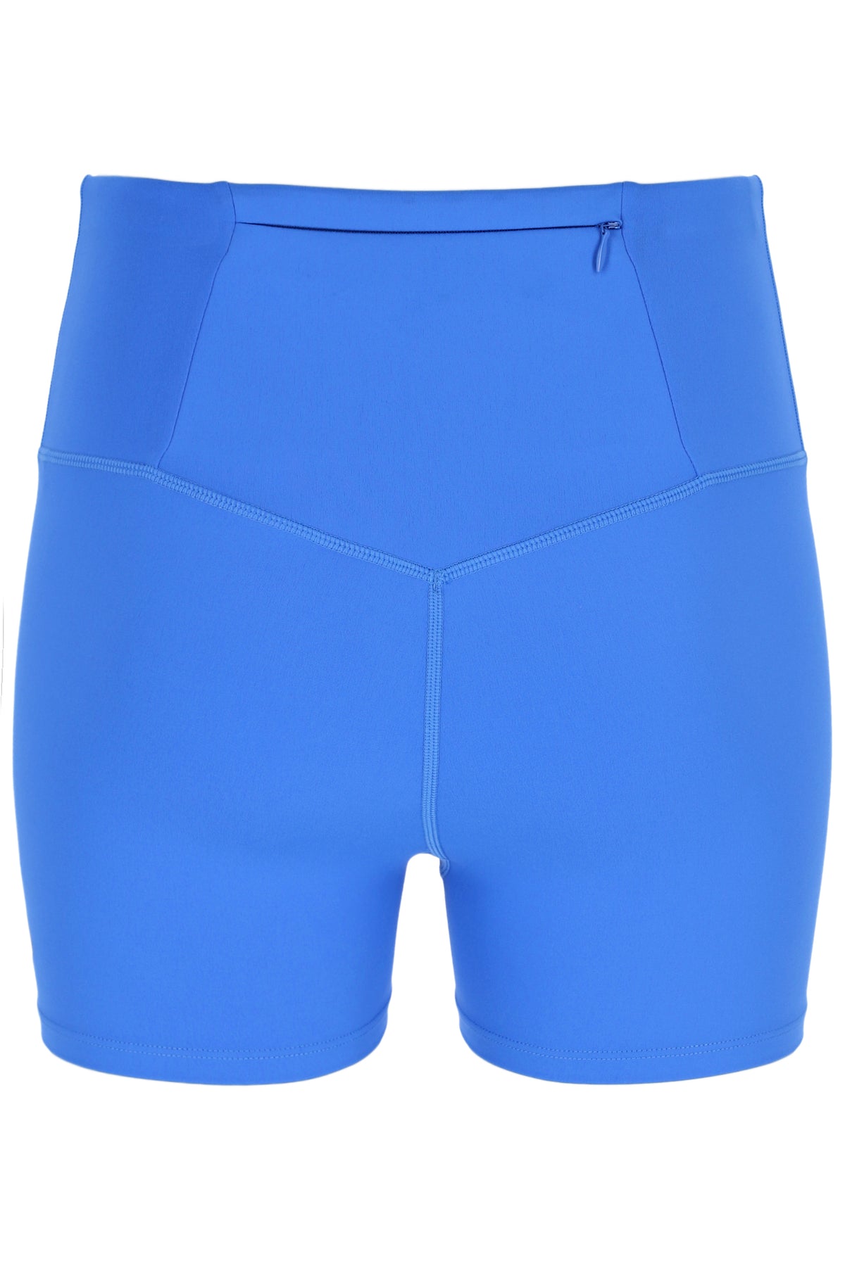 Blue high-waisted cycling shorts with the FILA x TALA brand logo on the front.