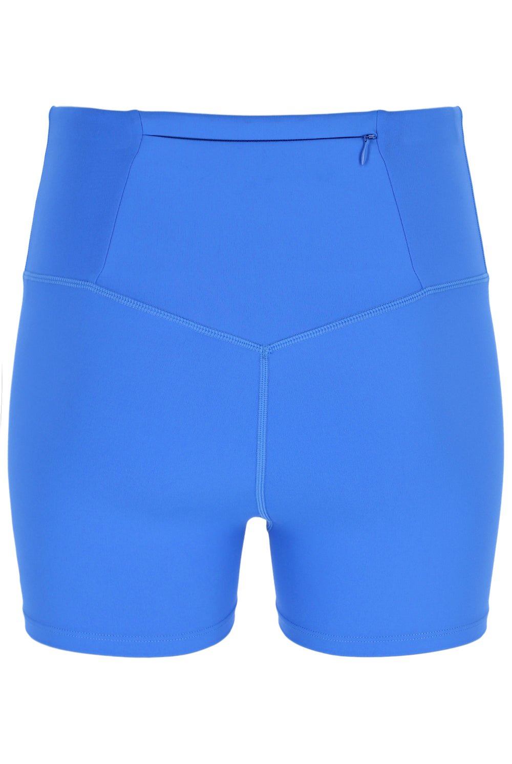 Blue high-waisted cycling shorts with the FILA x TALA brand logo on the front.