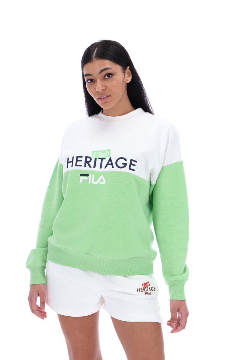 Fila cia cream clearance fleece crew neck sweatshirt