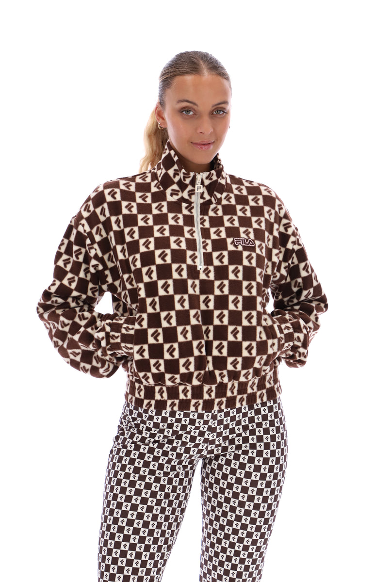 Marla Checkerboard Print Polar Fleece Fila UK