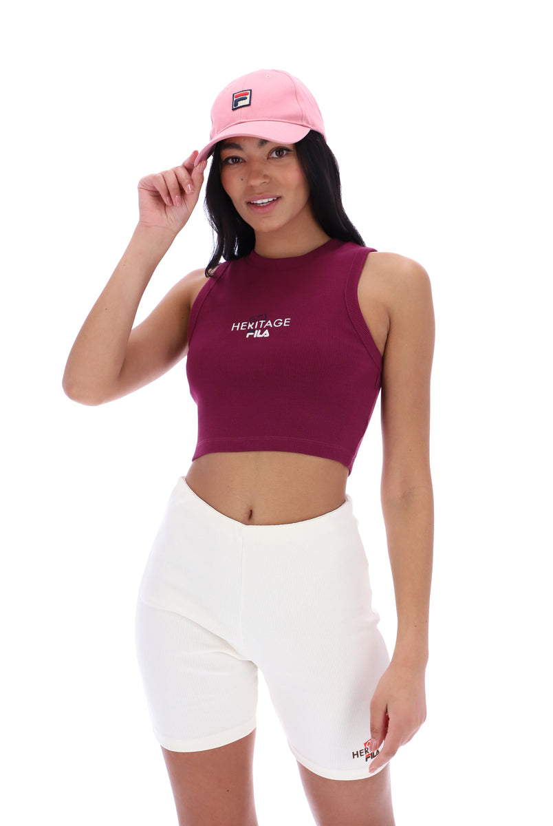 Pink fila outlet crop top