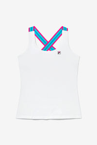 White Tennis BNP Cross Back Tank