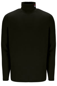 Displays the Black 'FILA' branded 19th Classic Roll Neck Sweater