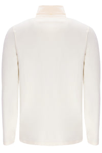 Displays the Gardenia 'FILA' branded 19th Classic Roll Neck Sweater