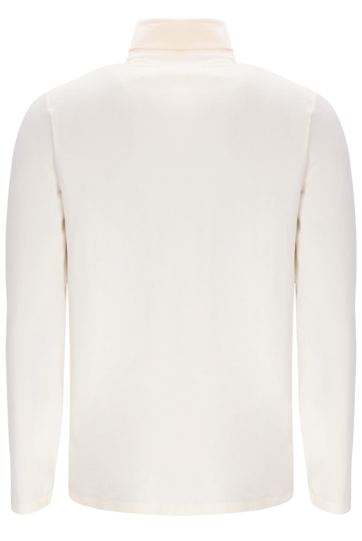Displays the Gardenia 'FILA' branded 19th Classic Roll Neck Sweater
