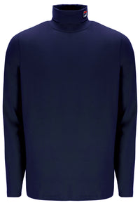Displays Blue Peacoat 'FILA' branded  19th Classic Roll Neck Sweater