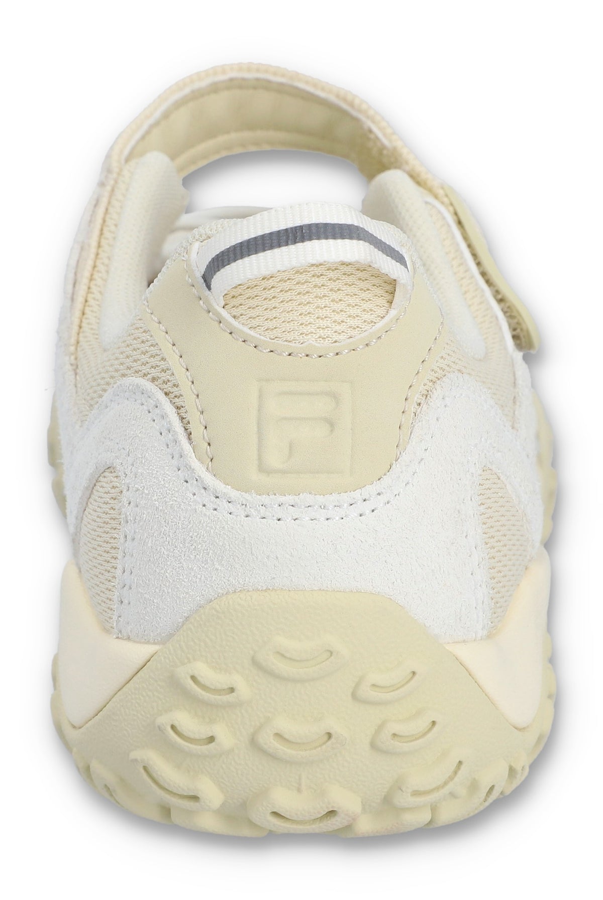 Beige sneaker with white sole on a white background