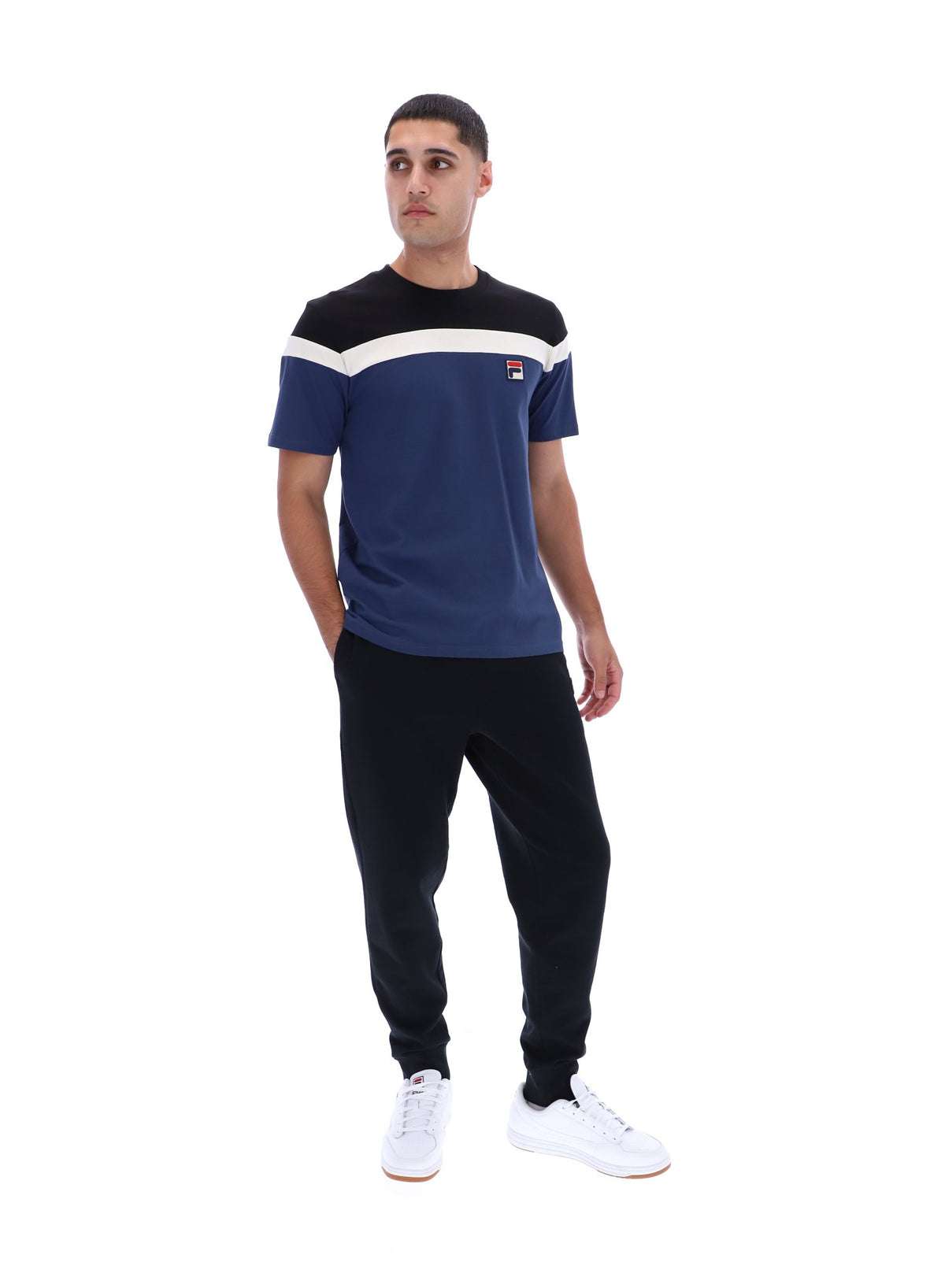 Fila Navy Aiden Cut and Sew T-Shirt