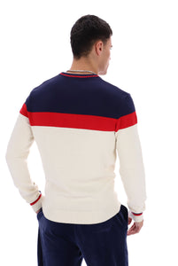 Alden Textured Knitted Colour Block Sweater