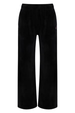 Displays Black & Gardenia 'FILA' branded Angel Velour Wide Leg Pant