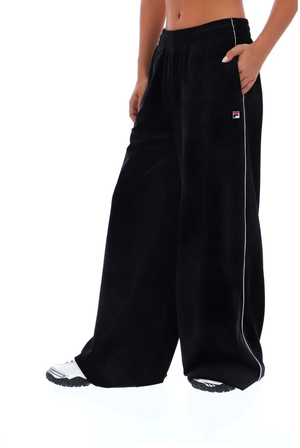 Black Angel Velour Wide Leg Pant