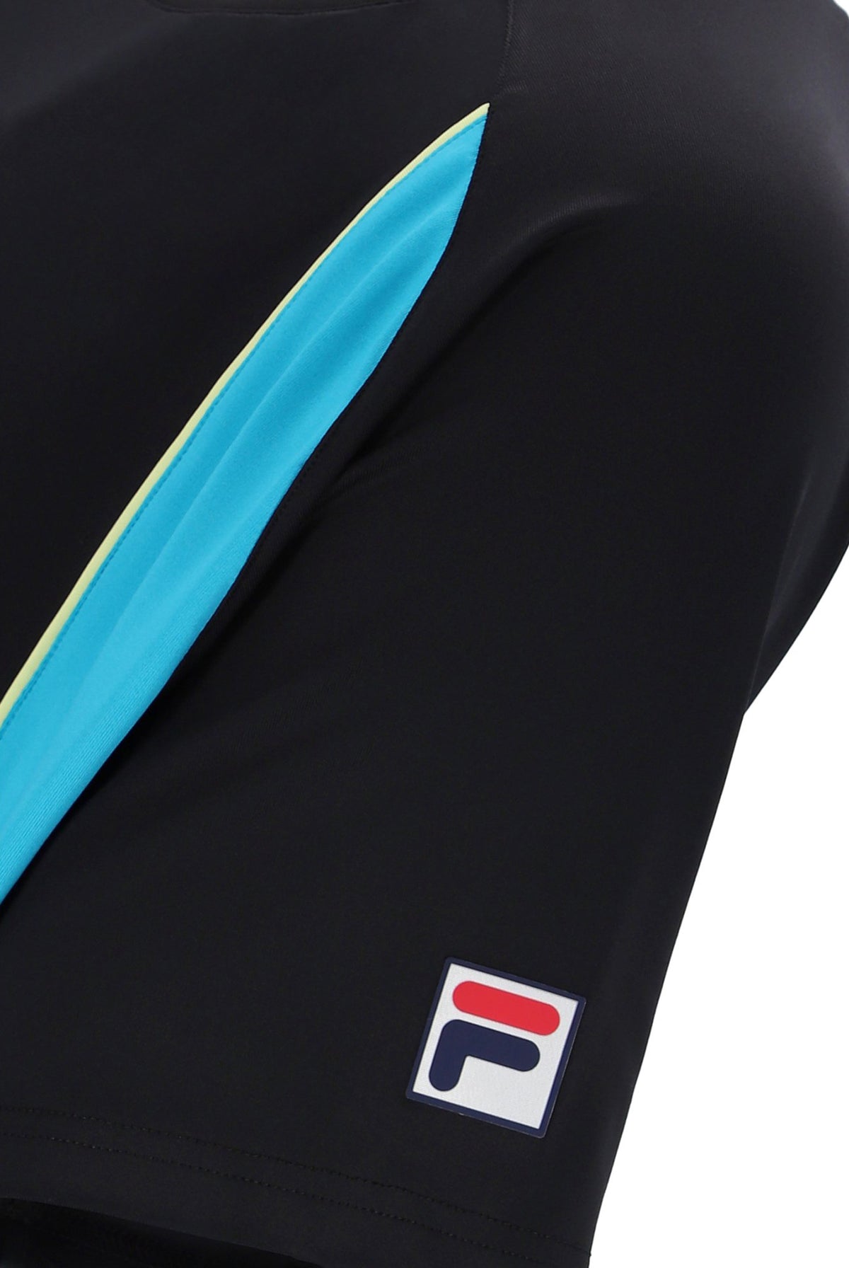 Black Backspin Tennis Short Sleeve Top