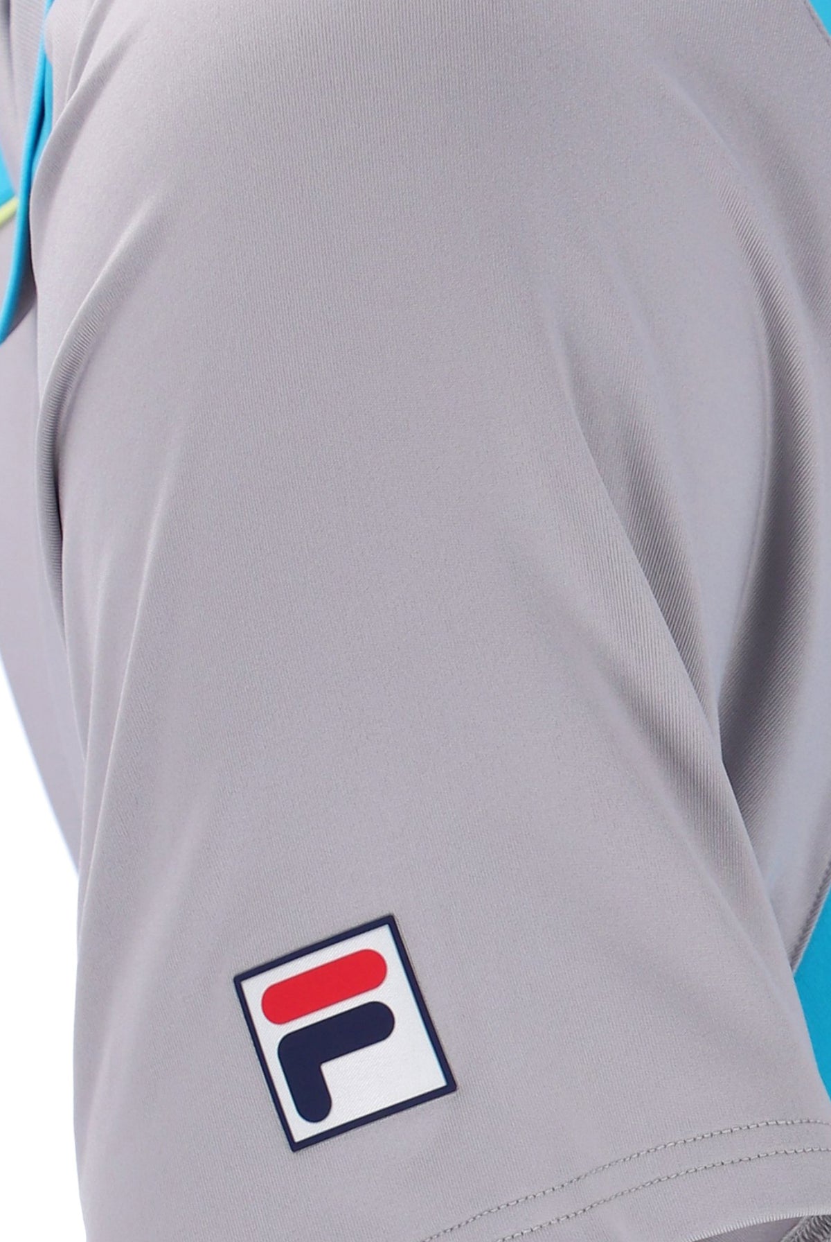 Grey Backspin Tennis Short Sleeve Polo