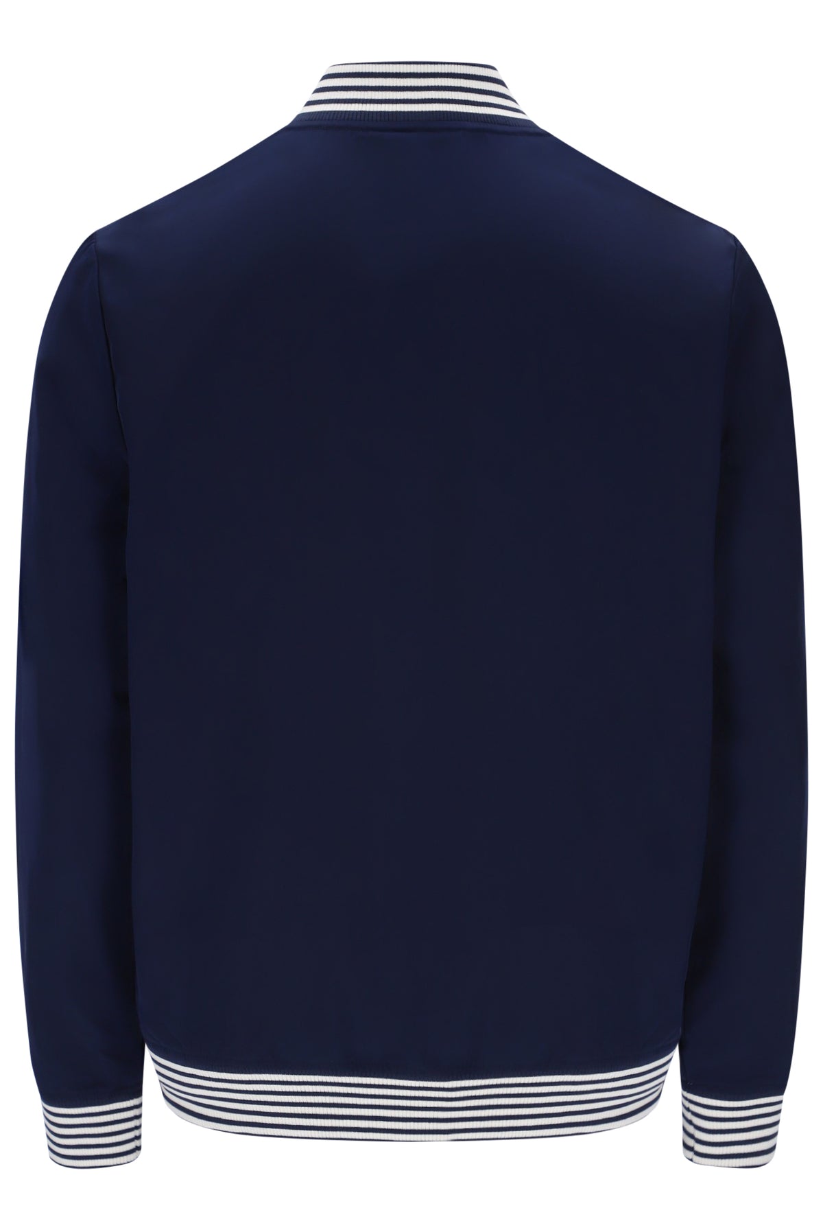 Displays the Navy 'Fila' branded Gardenia Badrick Jacket