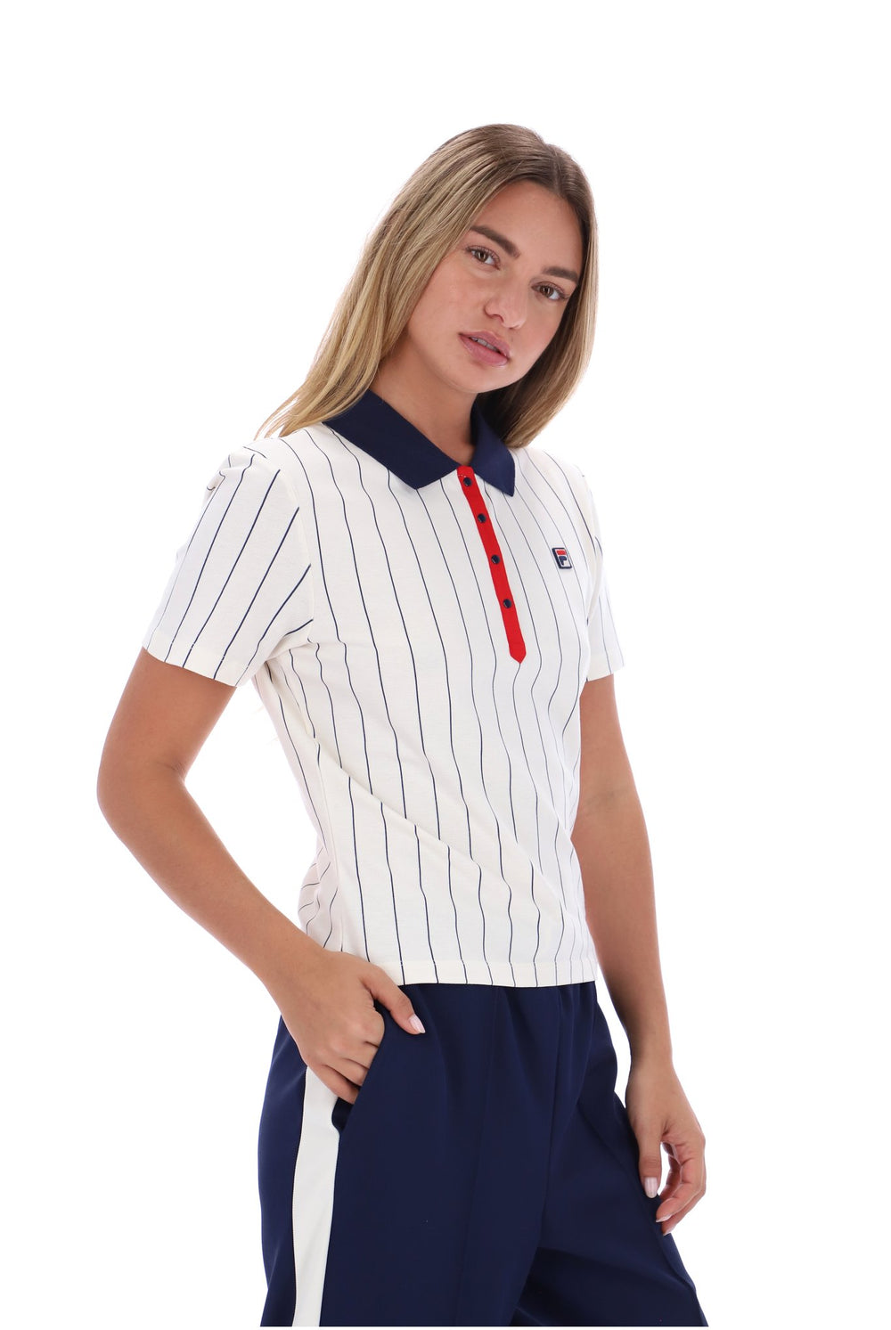 Gardenia Bai Fitted BB1 Pinstripe Polo