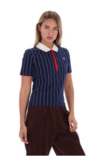Fila Navy Bai Fitted BB1 Pinstripe Polo